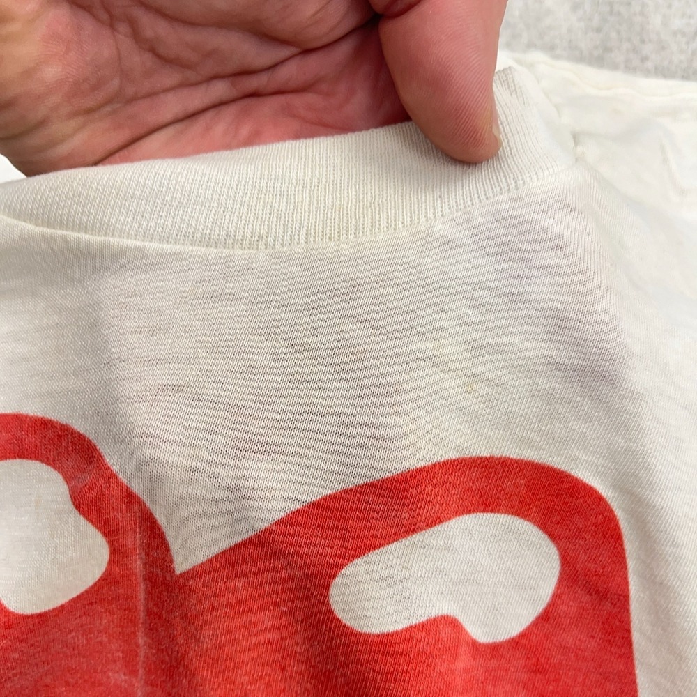 Vintage Rolling Stones Shirt Men Large White Band Tee 1989 80s Paper Thin Staind - Picture 11 of 16